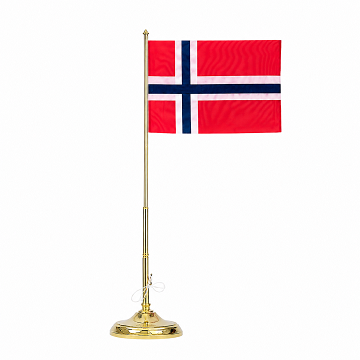 FLAGGAN NORGE flaggstång höjd 400 mm mässing